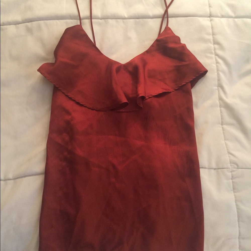 Anthropologie Silk Criss Cross Back Top